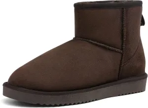 DREAM PAIRS Women's Black Brown Tan Grey Winter Snow Boots Classic Faux Fur Lined Slip On Ankle Boots