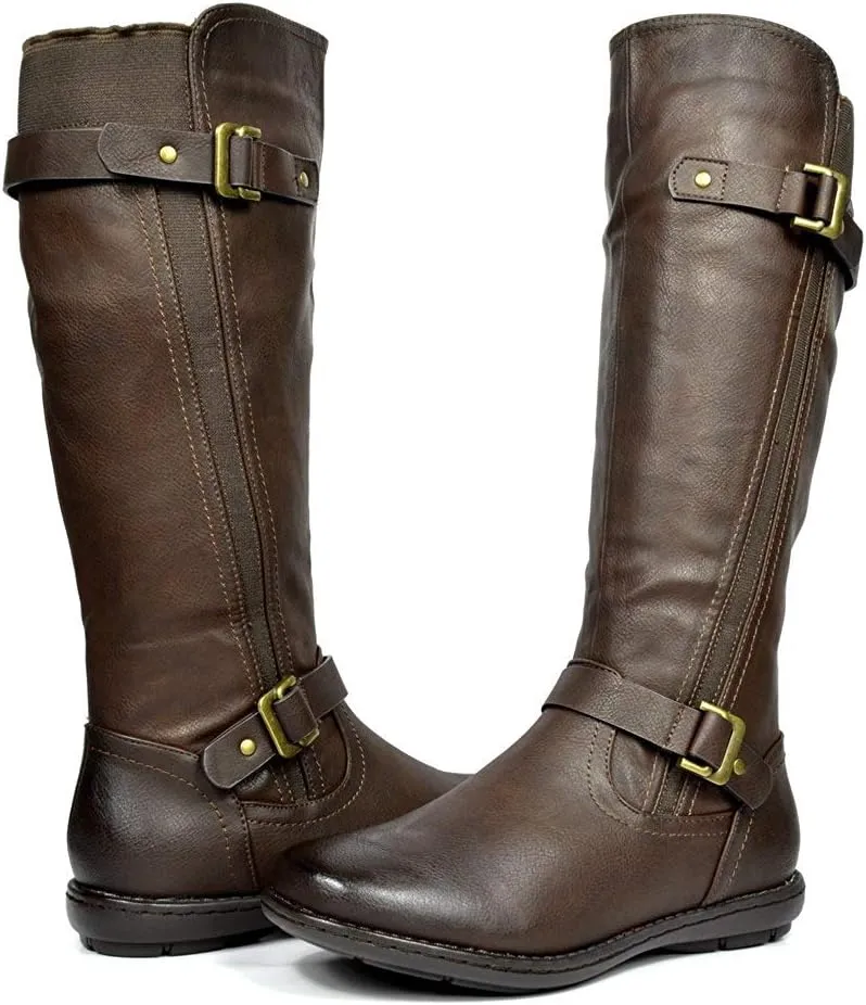 DREAM PAIRS Women's Faux Fur-Lined Knee High Winter Boots Fall Tall Boots