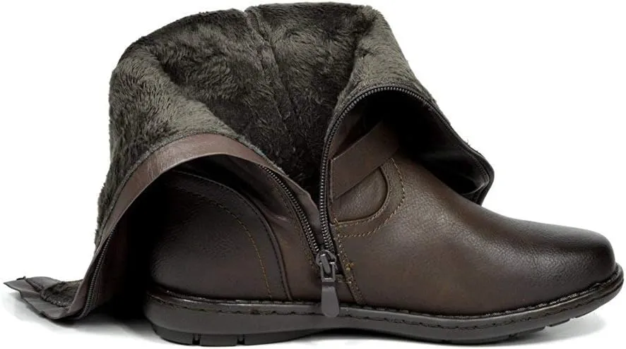 DREAM PAIRS Women's Faux Fur-Lined Knee High Winter Boots Fall Tall Boots