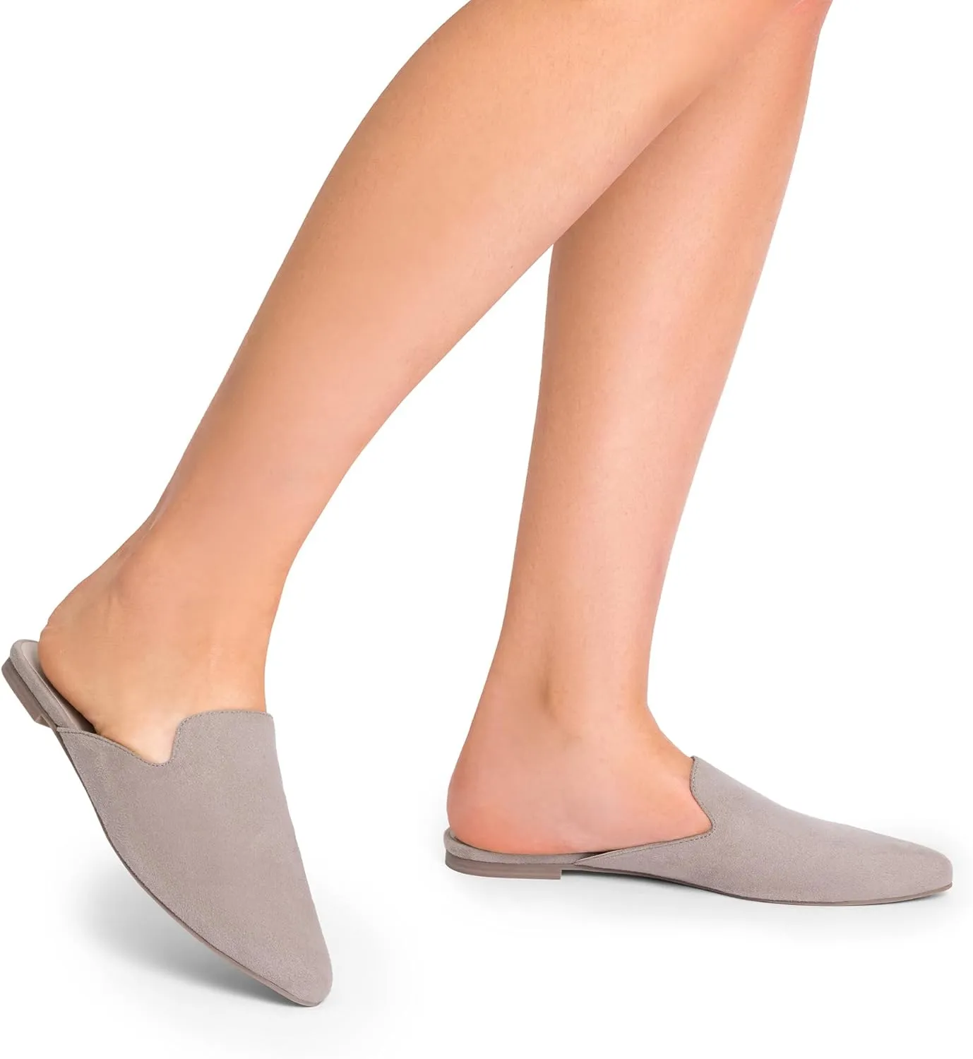 DREAM PAIRS Women's Flat Mules Pointed Toe Backless Loafer Shoes
