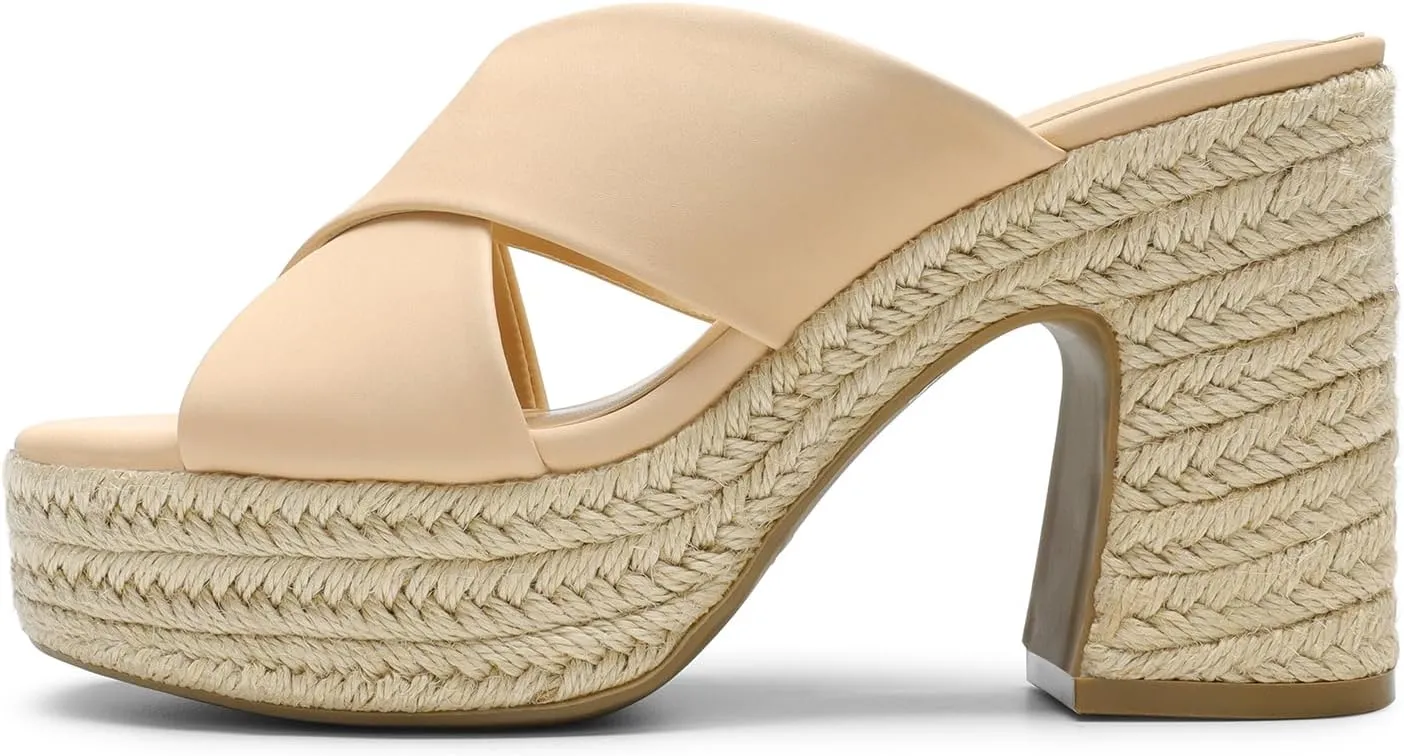 DREAM PAIRS Women's Platform Heels Open Toe Slip on Heels for Women High Chunky Block Wedges Sandals Dressy Pumps Shoes