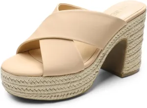 DREAM PAIRS Women's Platform Heels Open Toe Slip on Heels for Women High Chunky Block Wedges Sandals Dressy Pumps Shoes