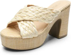 DREAM PAIRS Women's Platform Heels Open Toe Slip on Heels for Women High Chunky Block Wedges Sandals Dressy Pumps Shoes