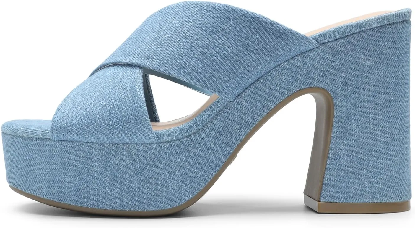 DREAM PAIRS Women's Platform Heels Open Toe Slip on Heels for Women High Chunky Block Wedges Sandals Dressy Pumps Shoes