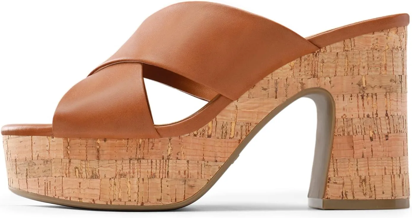 DREAM PAIRS Women's Platform Heels Open Toe Slip on Heels for Women High Chunky Block Wedges Sandals Dressy Pumps Shoes