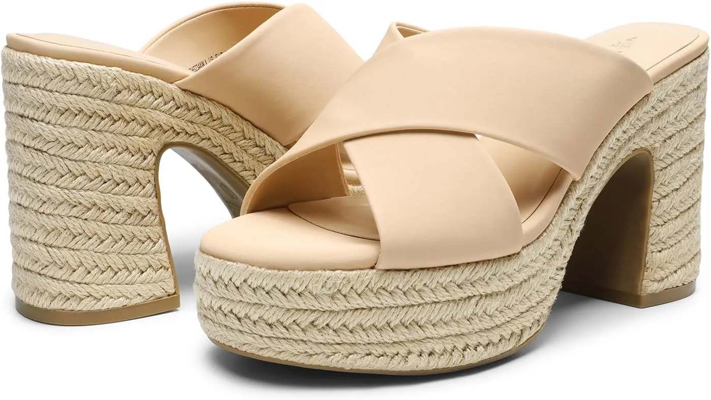 DREAM PAIRS Women's Platform Heels Open Toe Slip on Heels for Women High Chunky Block Wedges Sandals Dressy Pumps Shoes