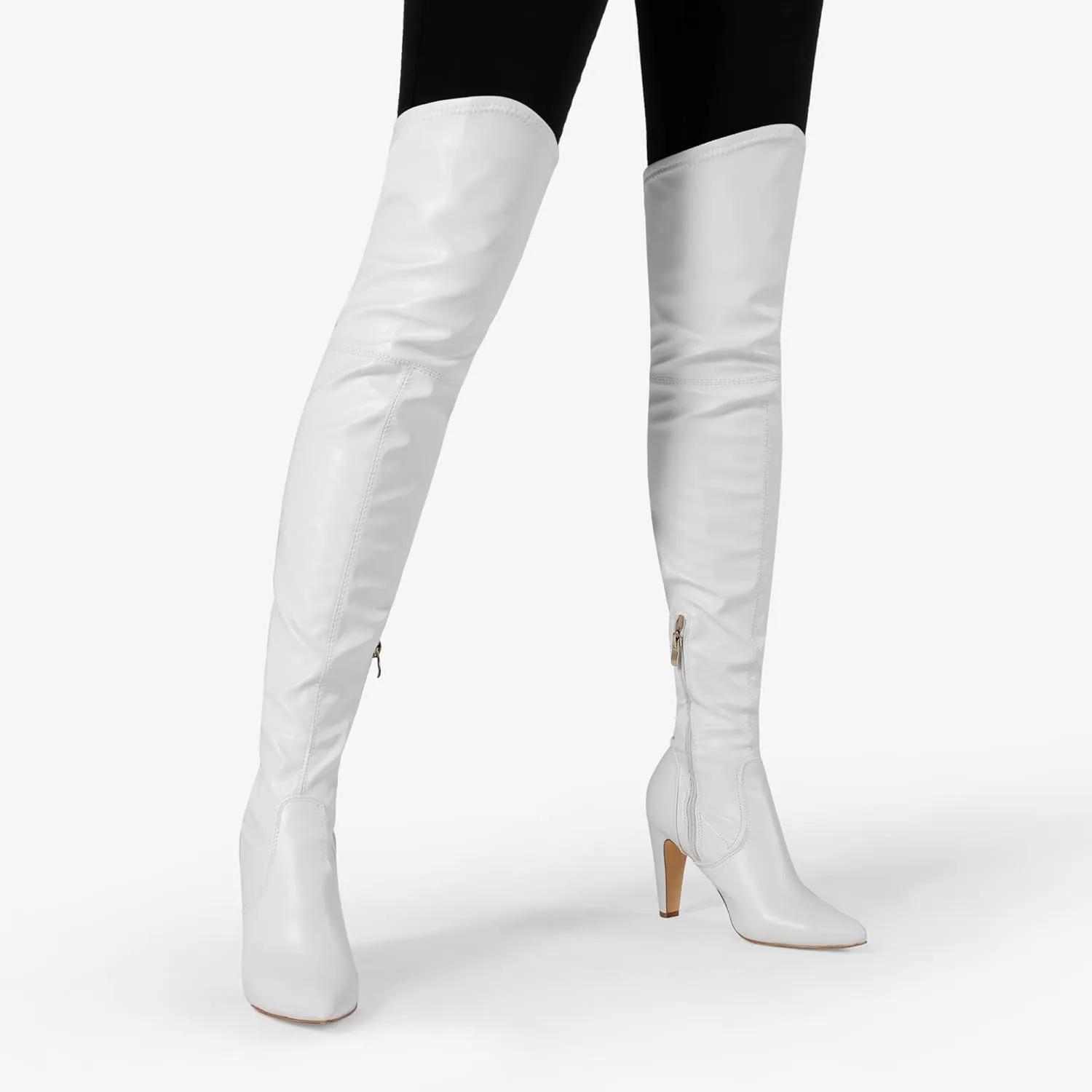 DREAM PAIRS Women's Thigh High Boots Over The Knee Heels Long Sexy Pointed Toe Boots