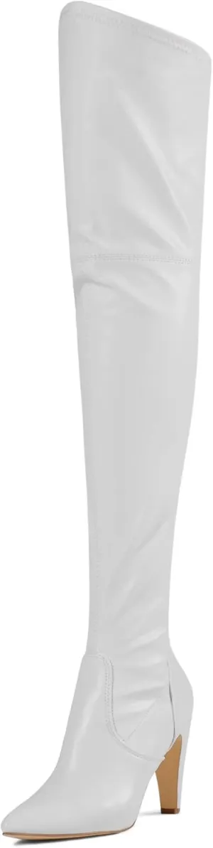 DREAM PAIRS Women's Thigh High Boots Over The Knee Heels Long Sexy Pointed Toe Boots