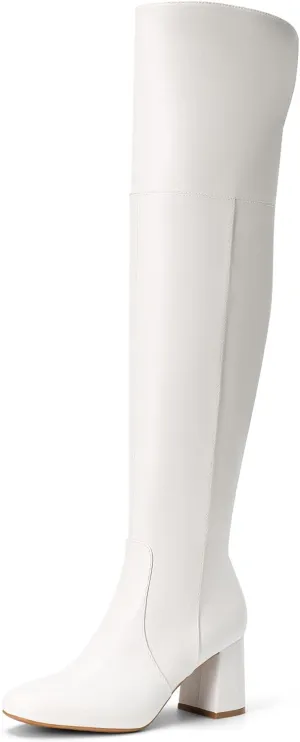 DREAM PAIRS Women’s Thigh High Over the Knee Fashion Chunky Heel Long Boots