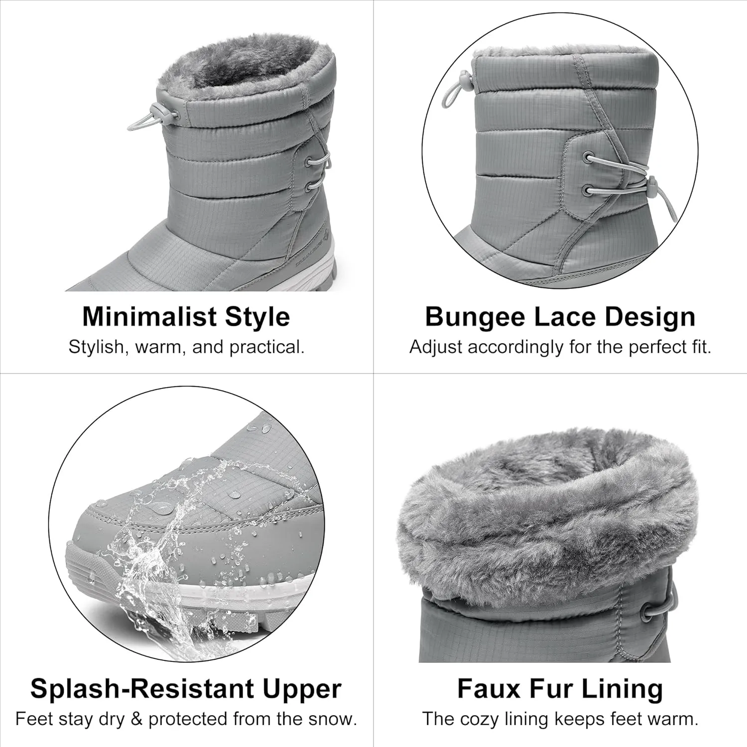DREAM PAIRS Women's Winter Snow Boots Waterproof Lightweight Warm Fashion Janara Mid Calf Boot