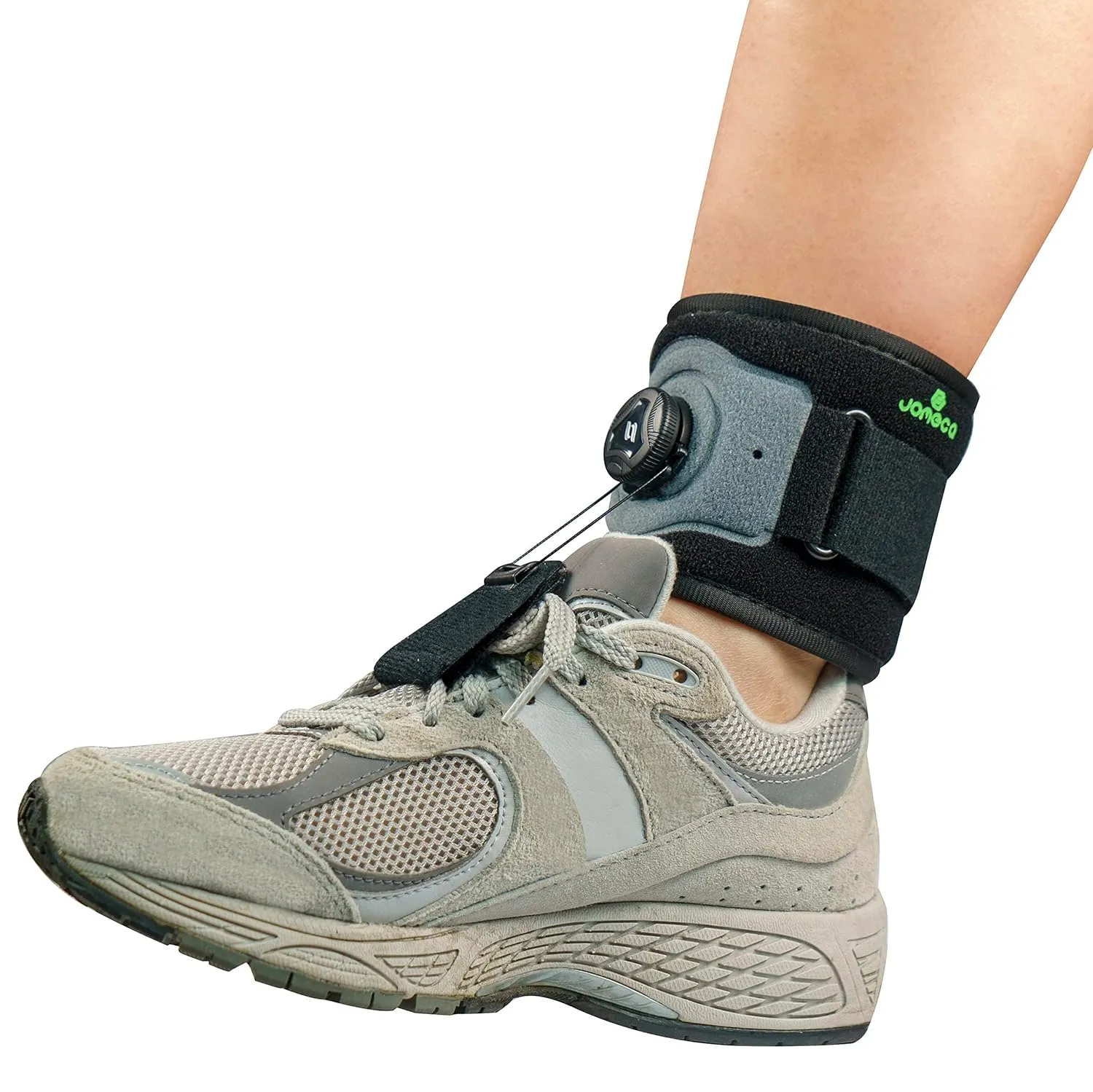 Drop Foot Brace with Reel-Adjust Dorsiflexion Drop Foot Support Lifting Up Foot Drop Brace for Walking with Shoes for Foot Drop Cause by ALS,MS,Stroke,Diabetic Neuropathy AFO Fit Women & Men FSA or HSA Eligible (1, Gray-Black)
