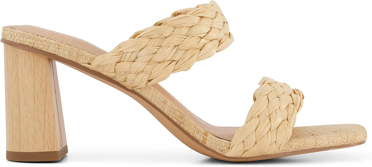 Dunes   CUSHIONAIRE Technology Women's Iris braided Heel Sandal  Memory Foam and Wide Widths Available