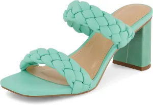 Dunes   CUSHIONAIRE Technology Women's Iris braided Heel Sandal  Memory Foam and Wide Widths Available