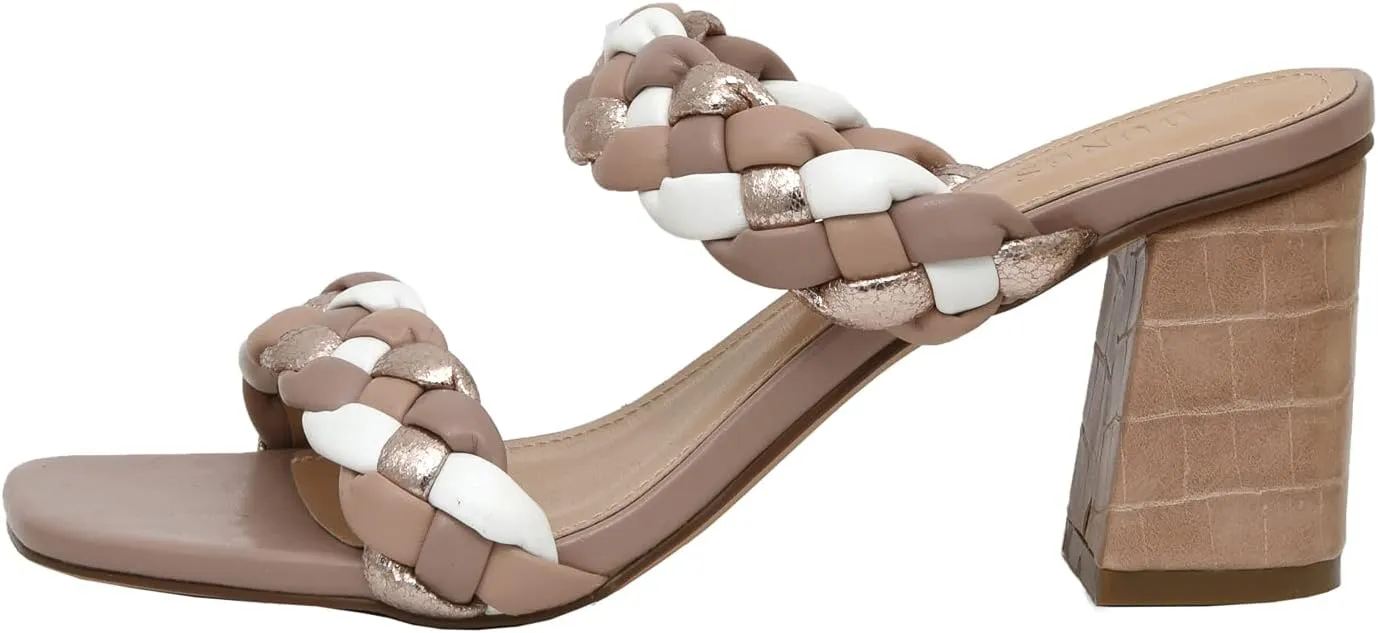 Dunes   CUSHIONAIRE Technology Women's Iris braided Heel Sandal  Memory Foam and Wide Widths Available