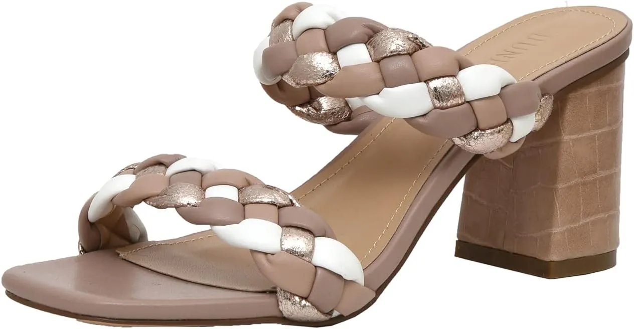 Dunes   CUSHIONAIRE Technology Women's Iris braided Heel Sandal  Memory Foam and Wide Widths Available