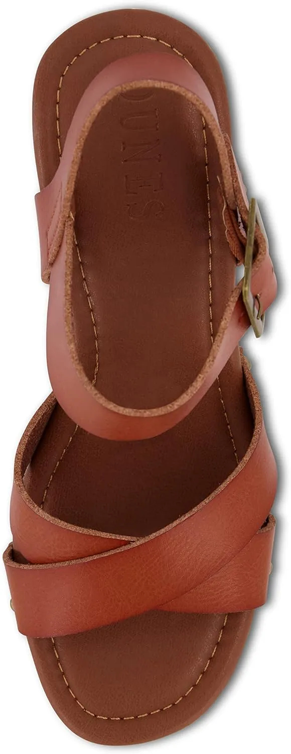 Dunes Women's Patsy Faux Wood Sandal  Comfort Foam & LiteSole Technology, Wide Widths Available