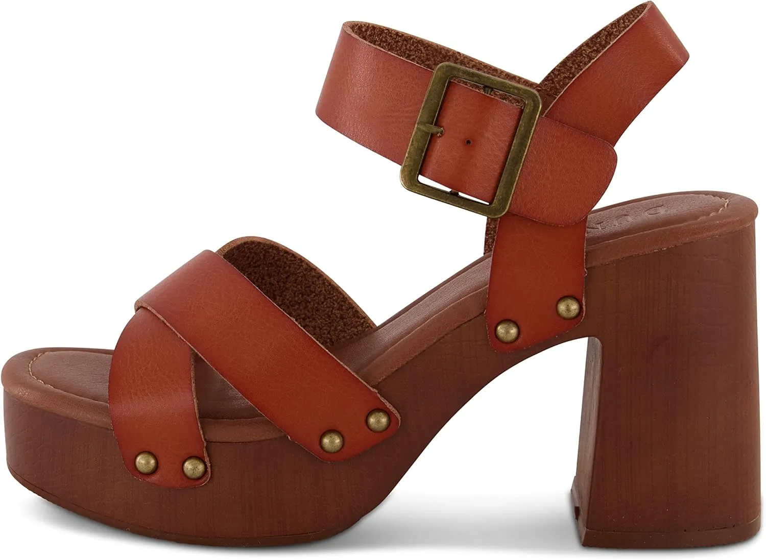 Dunes Women's Patsy Faux Wood Sandal  Comfort Foam & LiteSole Technology, Wide Widths Available