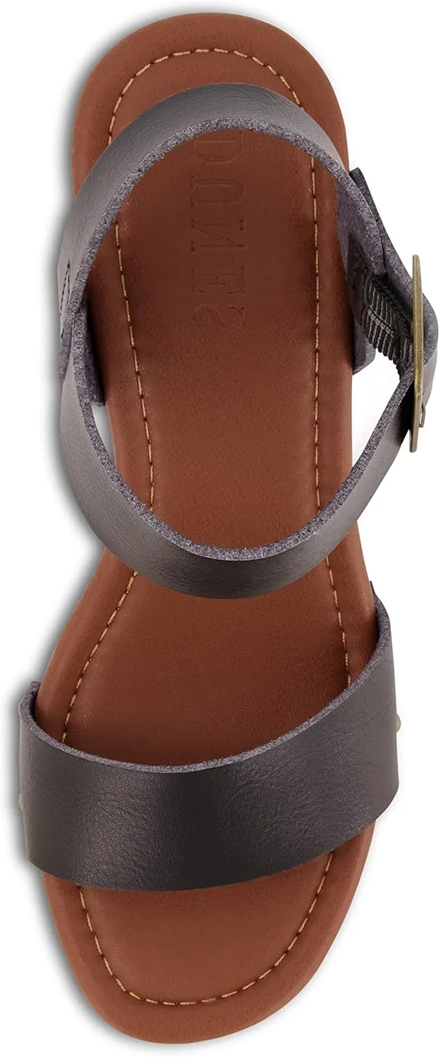 Dunes Women's Peru Faux Wood Sandal  Comfort Foam & LiteSole Technology, Wide Widths Available