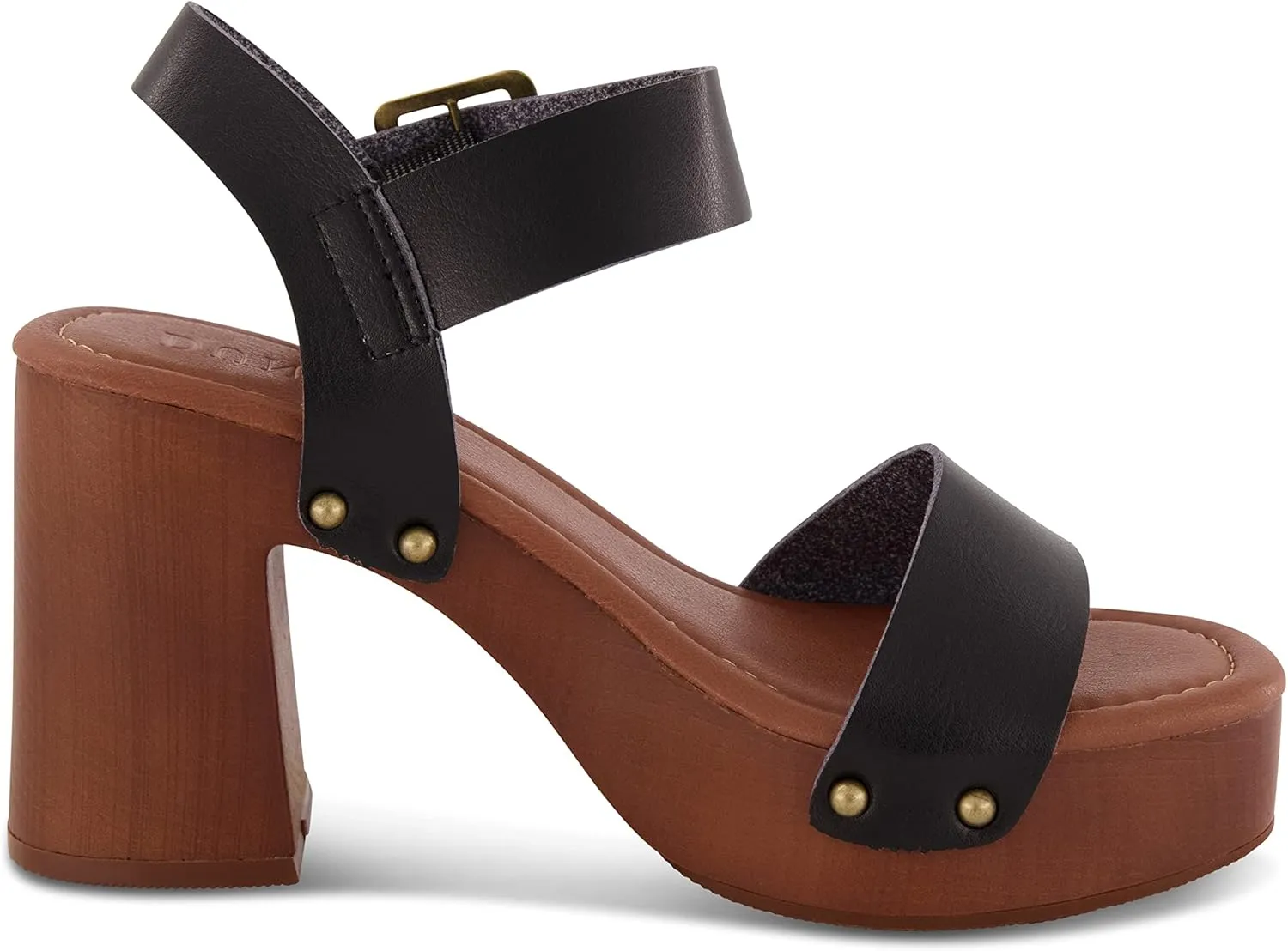 Dunes Women's Peru Faux Wood Sandal  Comfort Foam & LiteSole Technology, Wide Widths Available