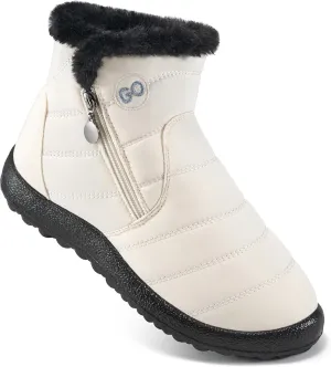DUOYANGJIASHA Snow Boots for Women Winter Warm Ankle Booties Waterproof Comfortable Slip On Outdoor Fur Lined Lining Zipper Womens Snow Boots