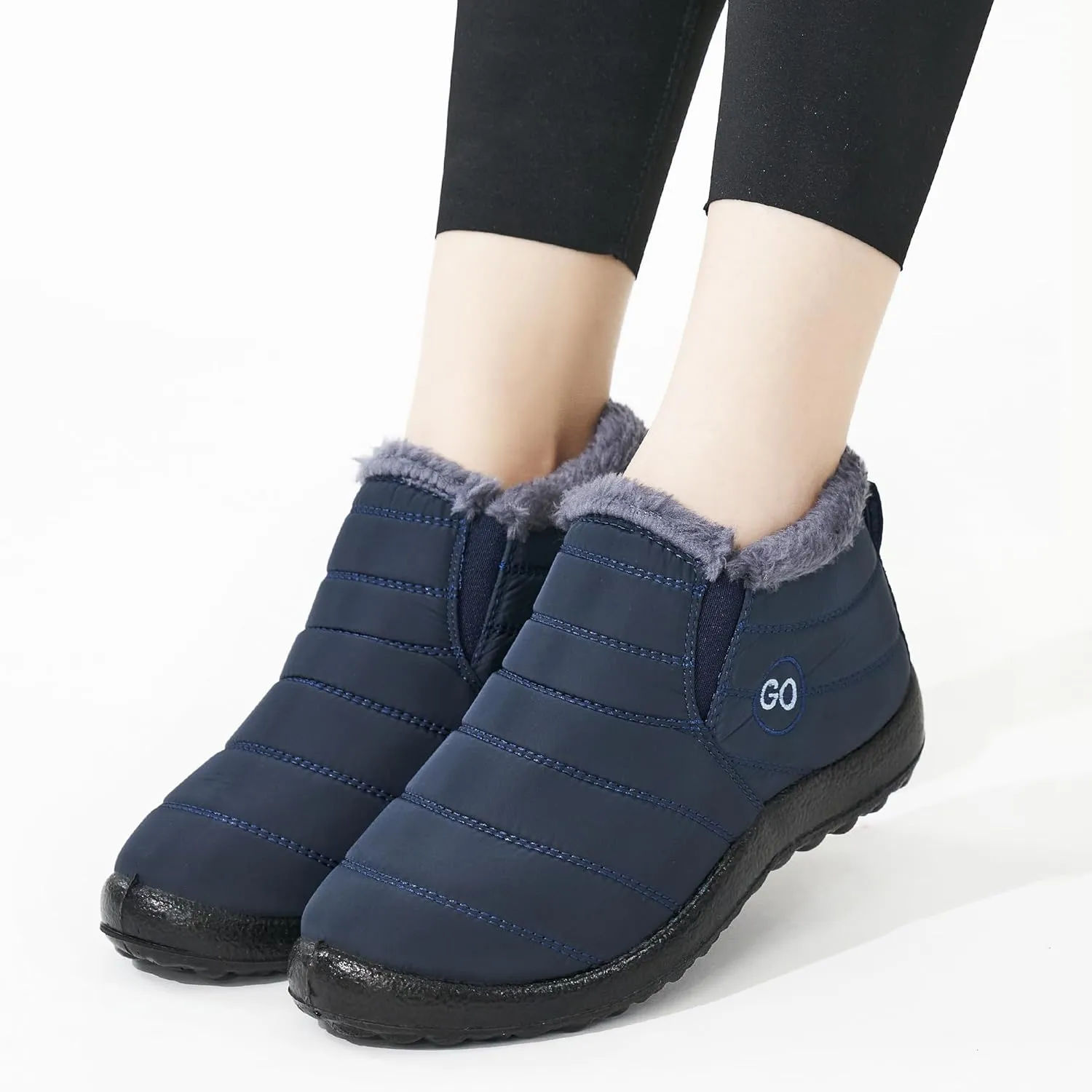 DUOYANGJIASHA Womens Snow Boots Winter Shoes Warm Fur Lined Ankle Booties Waterproof Comfortable Boots for Women