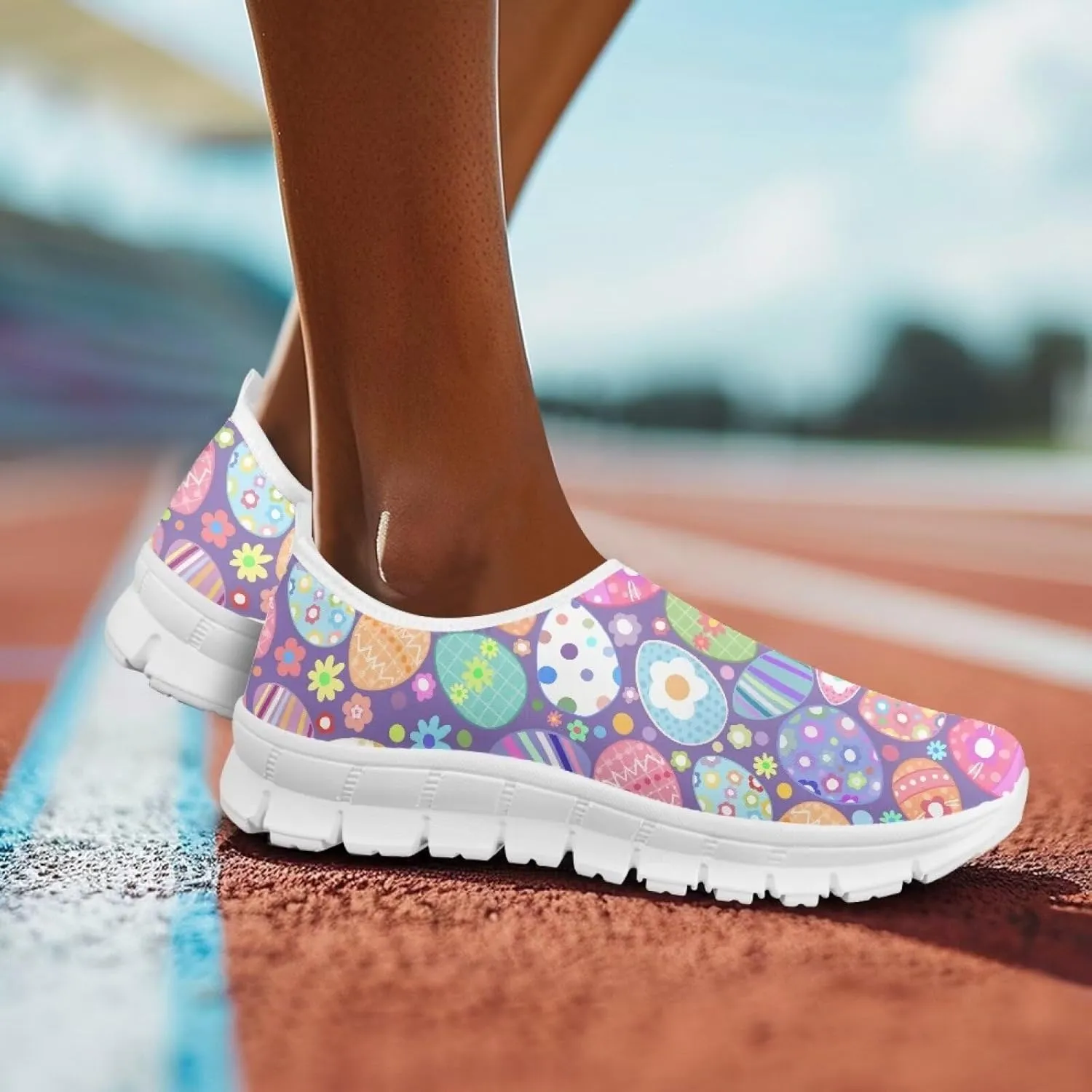 Easter Day Women's Casual Sneakers Slip on Shoes Women Low Top Canvas Loafers for Walking Outdoor