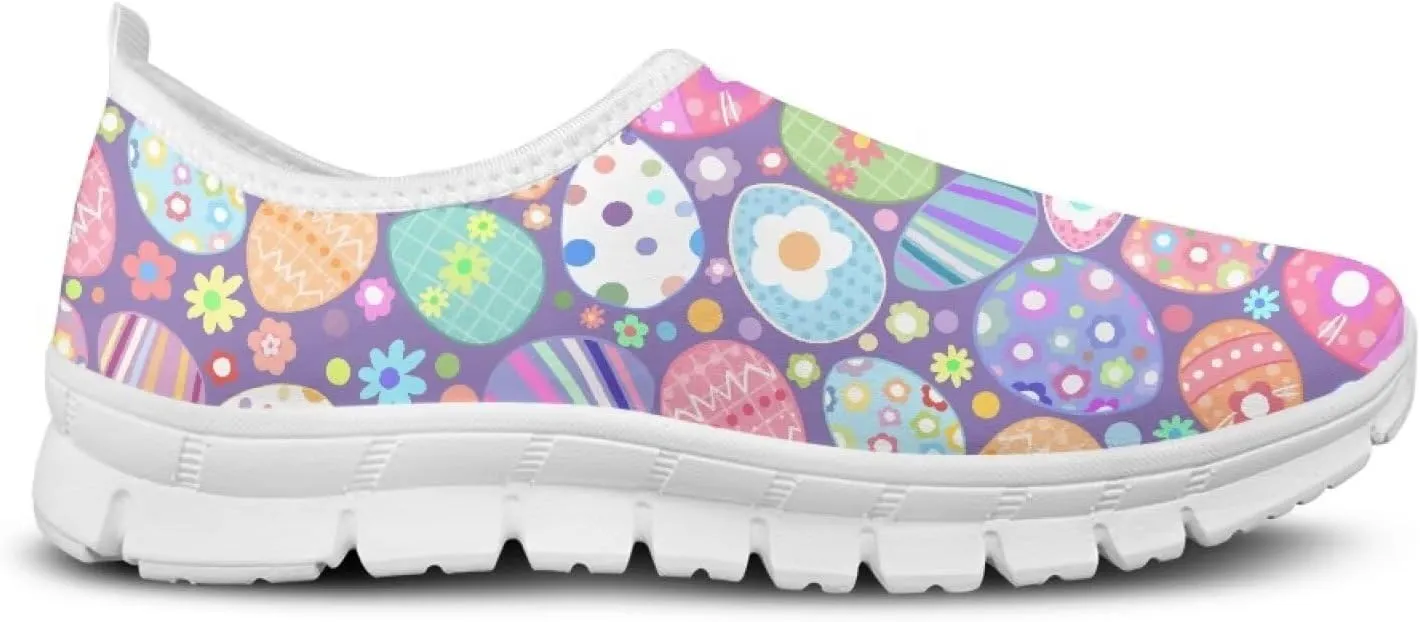 Easter Day Women's Casual Sneakers Slip on Shoes Women Low Top Canvas Loafers for Walking Outdoor