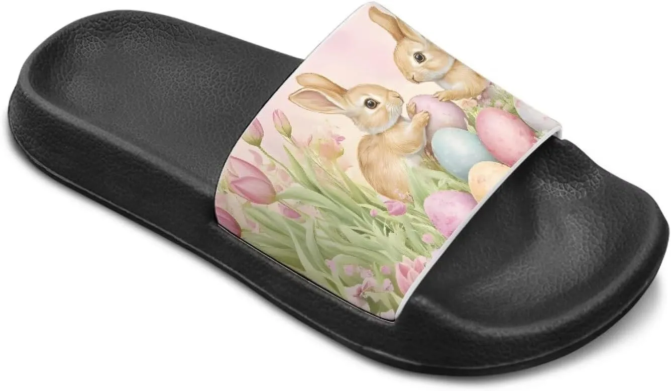 Easter Theme Boys Girls Slides Cute Pattern Kids Shower Shoes Non-Slip