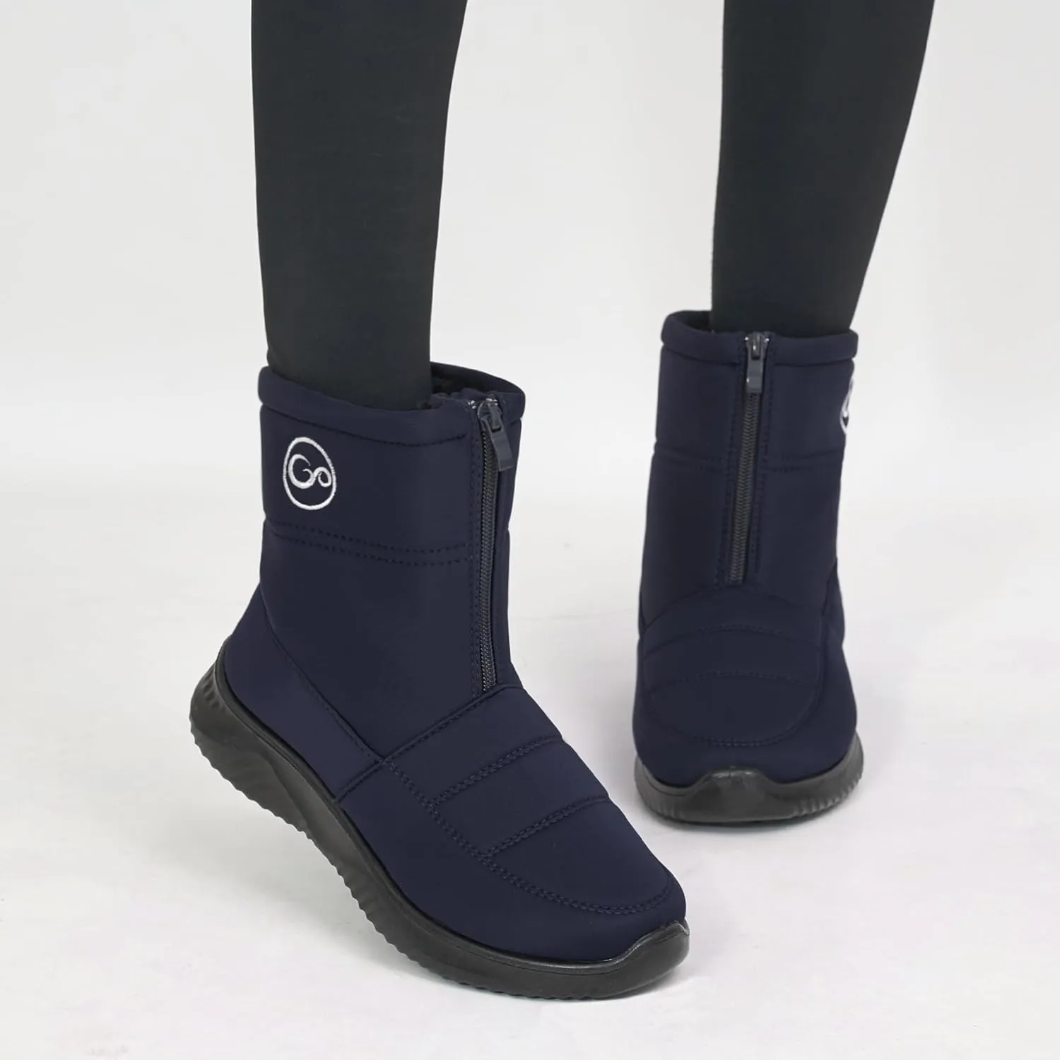 Ecetana Womens Snow Boots for Winter: Ankle Waterproof Booties with Fur Lined Warm Comfortable Shoes Anti Slip Outdoor Zipper Boots