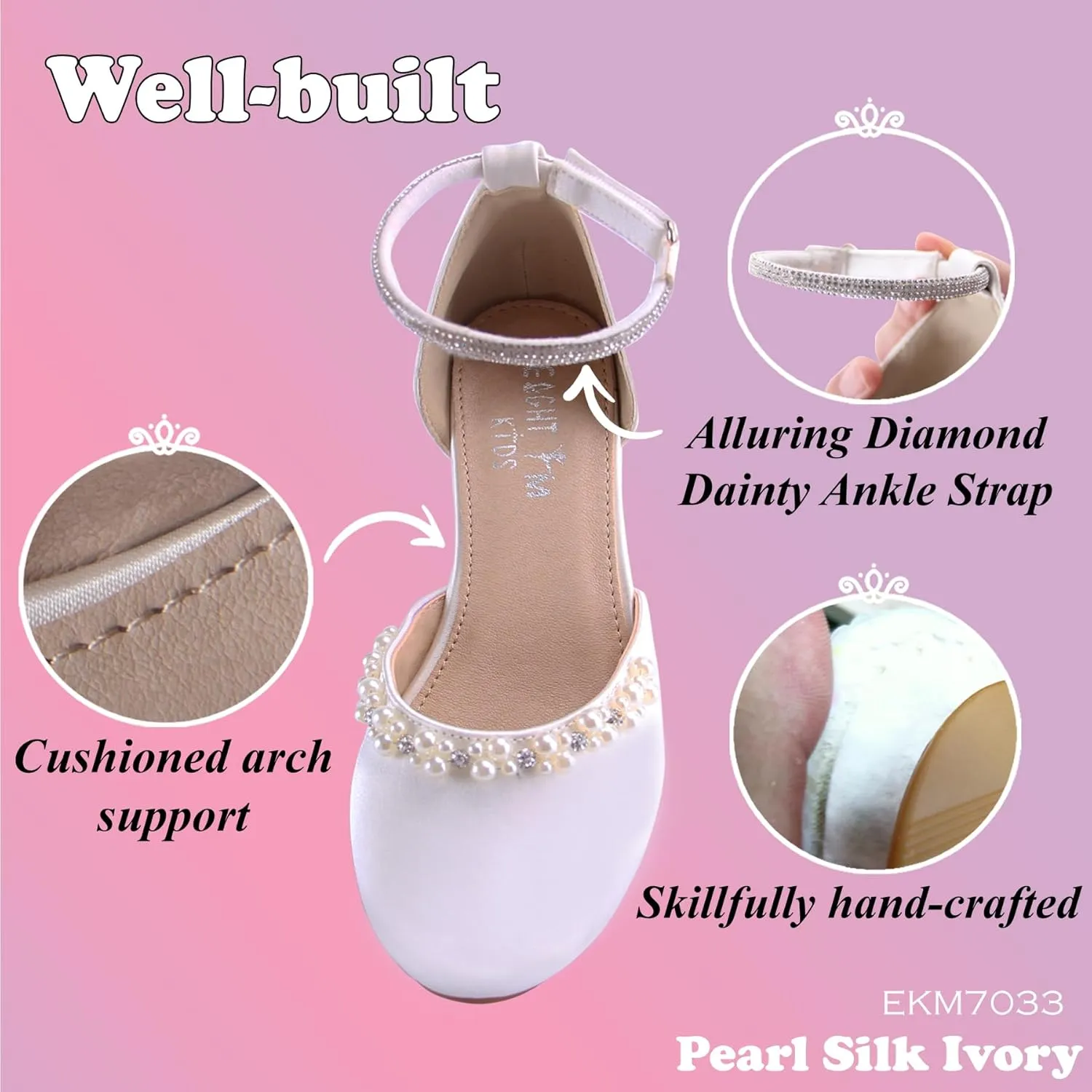 EIGHT KM Girls High Heels - Weeding Party Little Girl Heels Multi-Colored Ages 3-13 Years - High Heels for Girls & Kids - Wide Fit Toddler High Heels High Heels for Kids