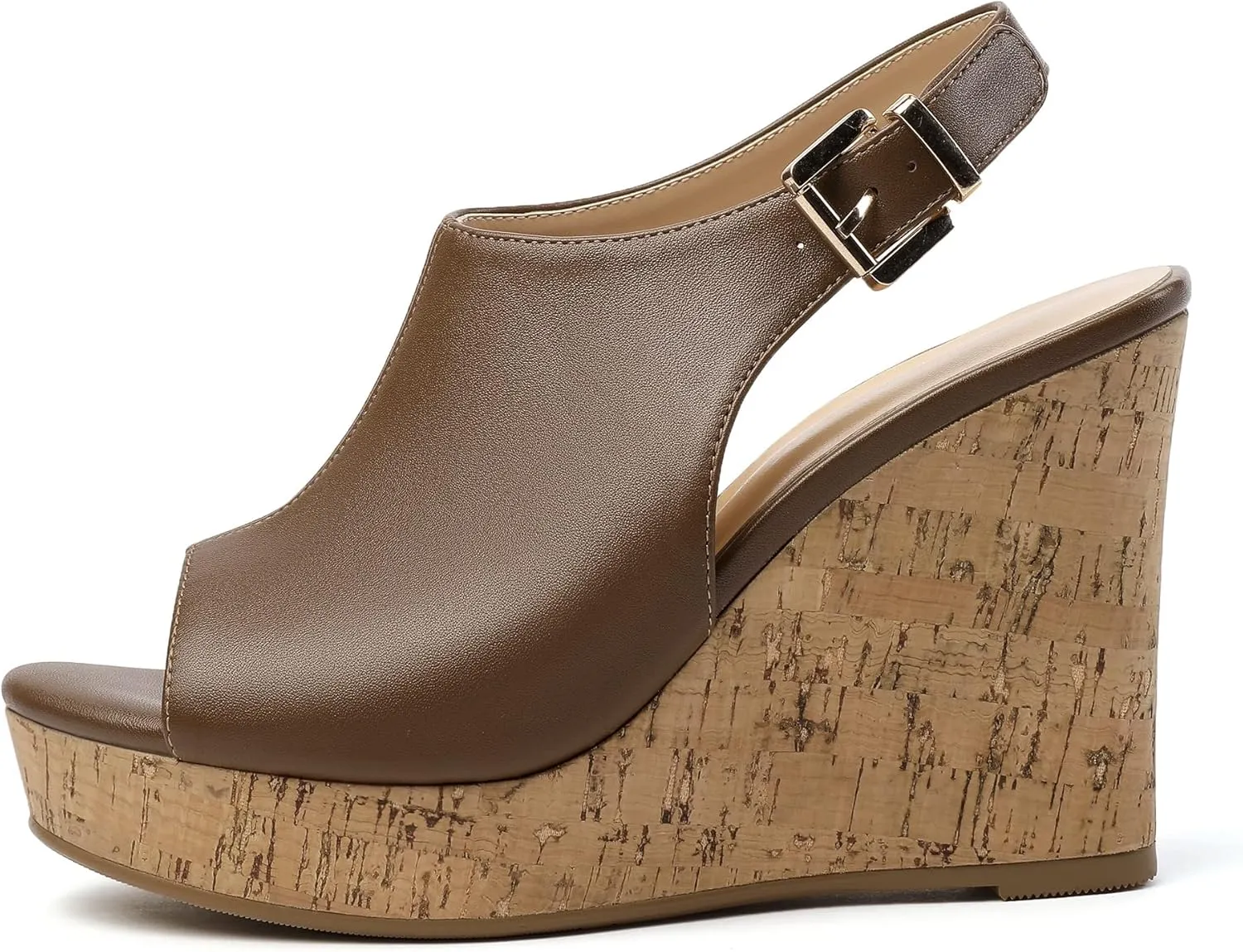 Eldof Platform Wedge Sandals for Women Peep Toe Slingbck High Heel Wedge Sandals Platform Wooden Heels for Dress Summer Party Evening