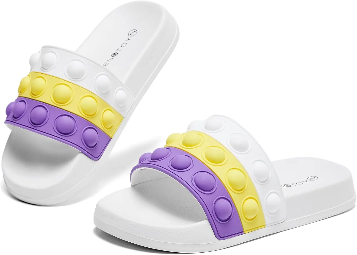 Engtoy Kid Boys Girls Slides Sandals For Kid Unisex Child Slippers Lightweight Non-slip Open Toe Comfy Shower Beach Funny Slide Sandals