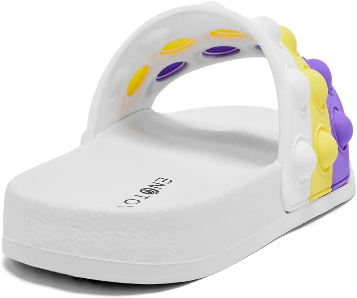 Engtoy Kid Boys Girls Slides Sandals For Kid Unisex Child Slippers Lightweight Non-slip Open Toe Comfy Shower Beach Funny Slide Sandals