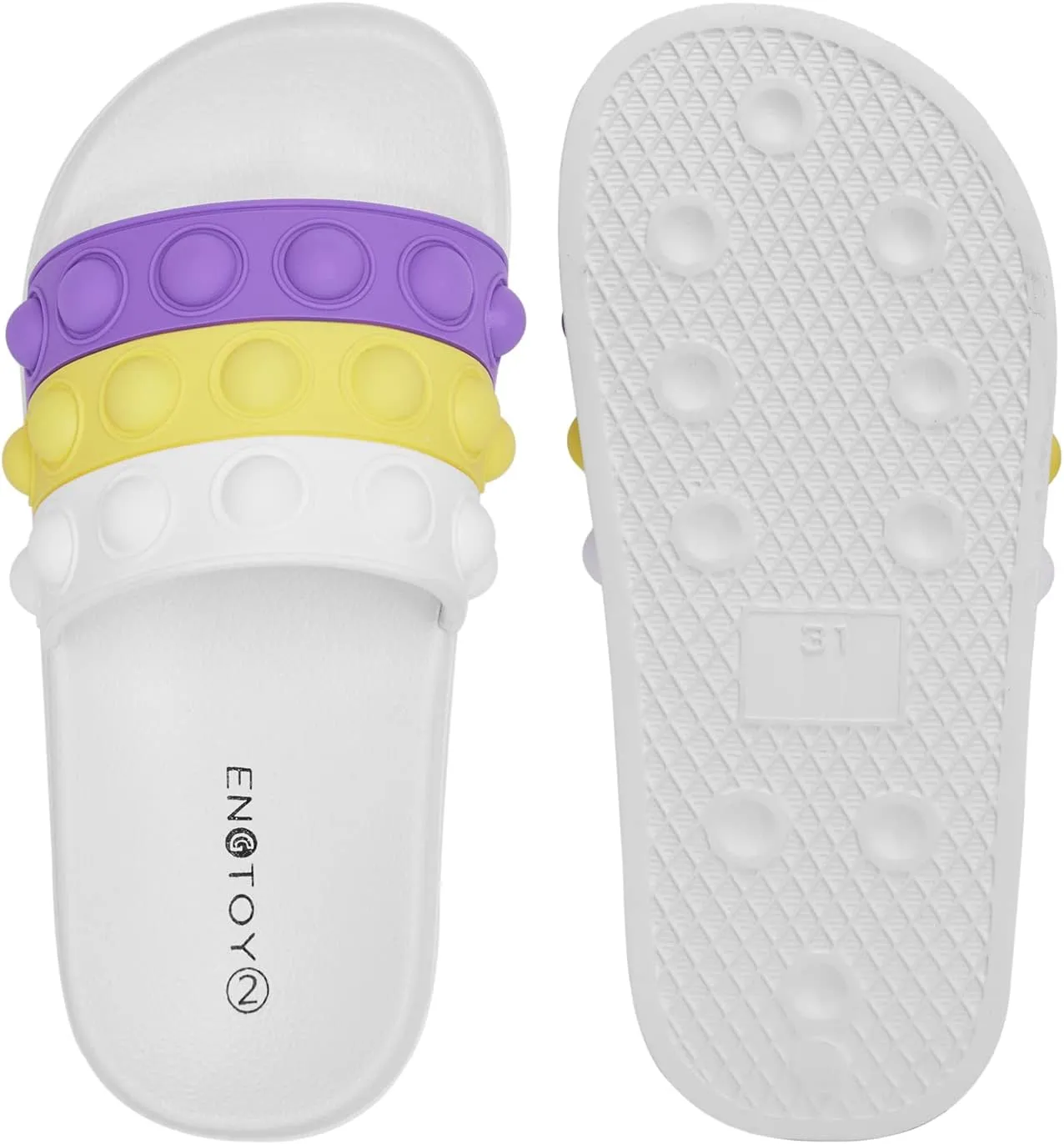 Engtoy Kid Boys Girls Slides Sandals For Kid Unisex Child Slippers Lightweight Non-slip Open Toe Comfy Shower Beach Funny Slide Sandals
