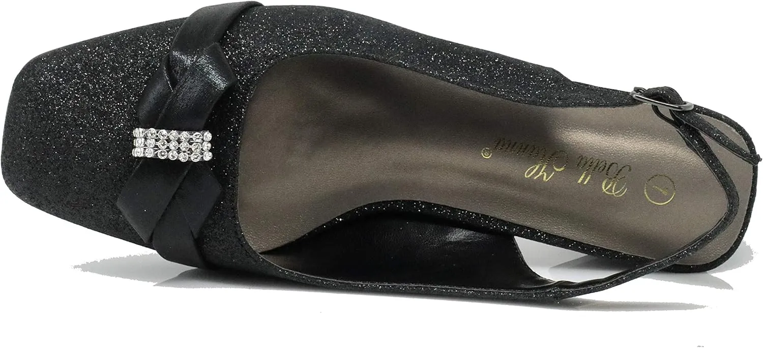 Enzo Romeo Antica02 Women's Wide Width Sling Back Low Heeled Pumps Sandals Shoes