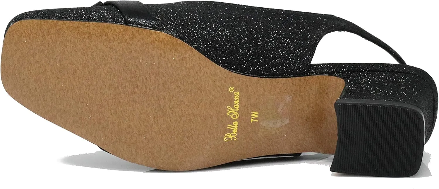 Enzo Romeo Antica02 Women's Wide Width Sling Back Low Heeled Pumps Sandals Shoes