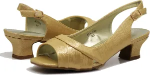 Enzo Romeo Antica02 Women's Wide Width Sling Back Low Heeled Pumps Sandals Shoes