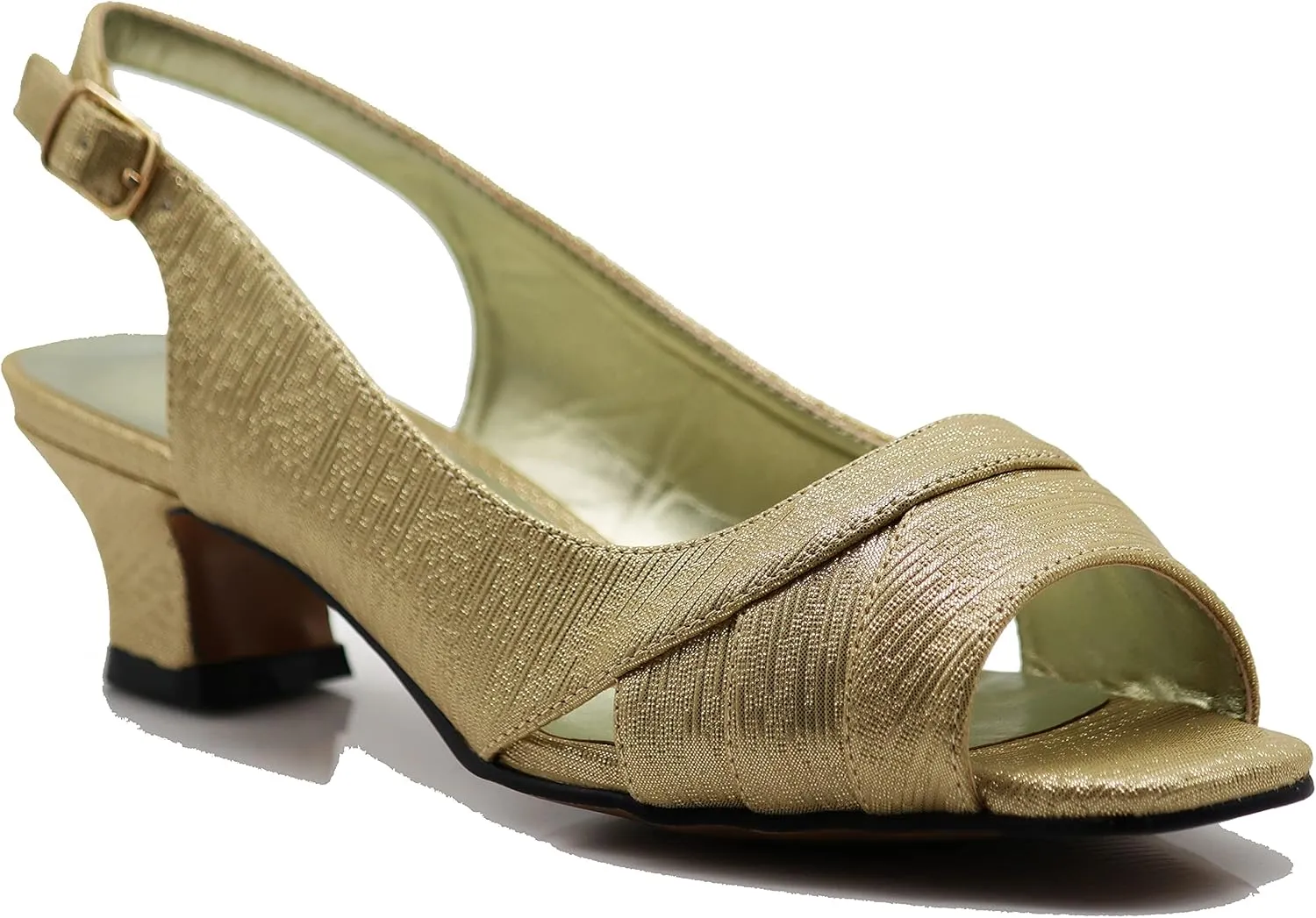 Enzo Romeo Antica02 Women's Wide Width Sling Back Low Heeled Pumps Sandals Shoes