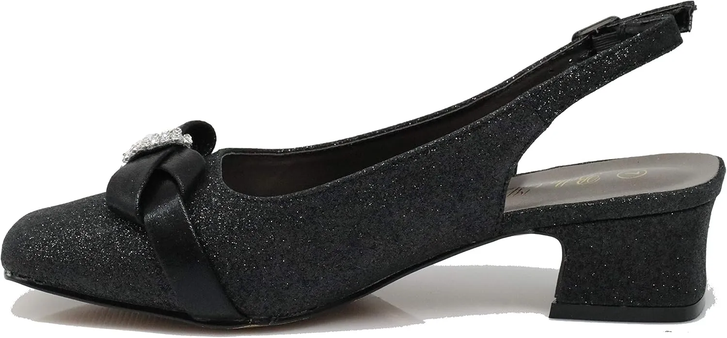 Enzo Romeo Antica02 Women's Wide Width Sling Back Low Heeled Pumps Sandals Shoes