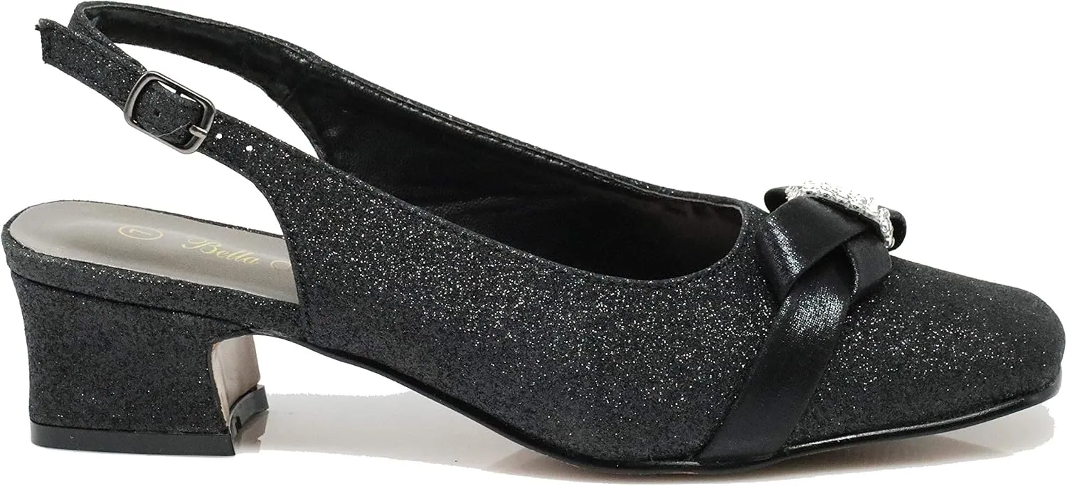 Enzo Romeo Antica02 Women's Wide Width Sling Back Low Heeled Pumps Sandals Shoes