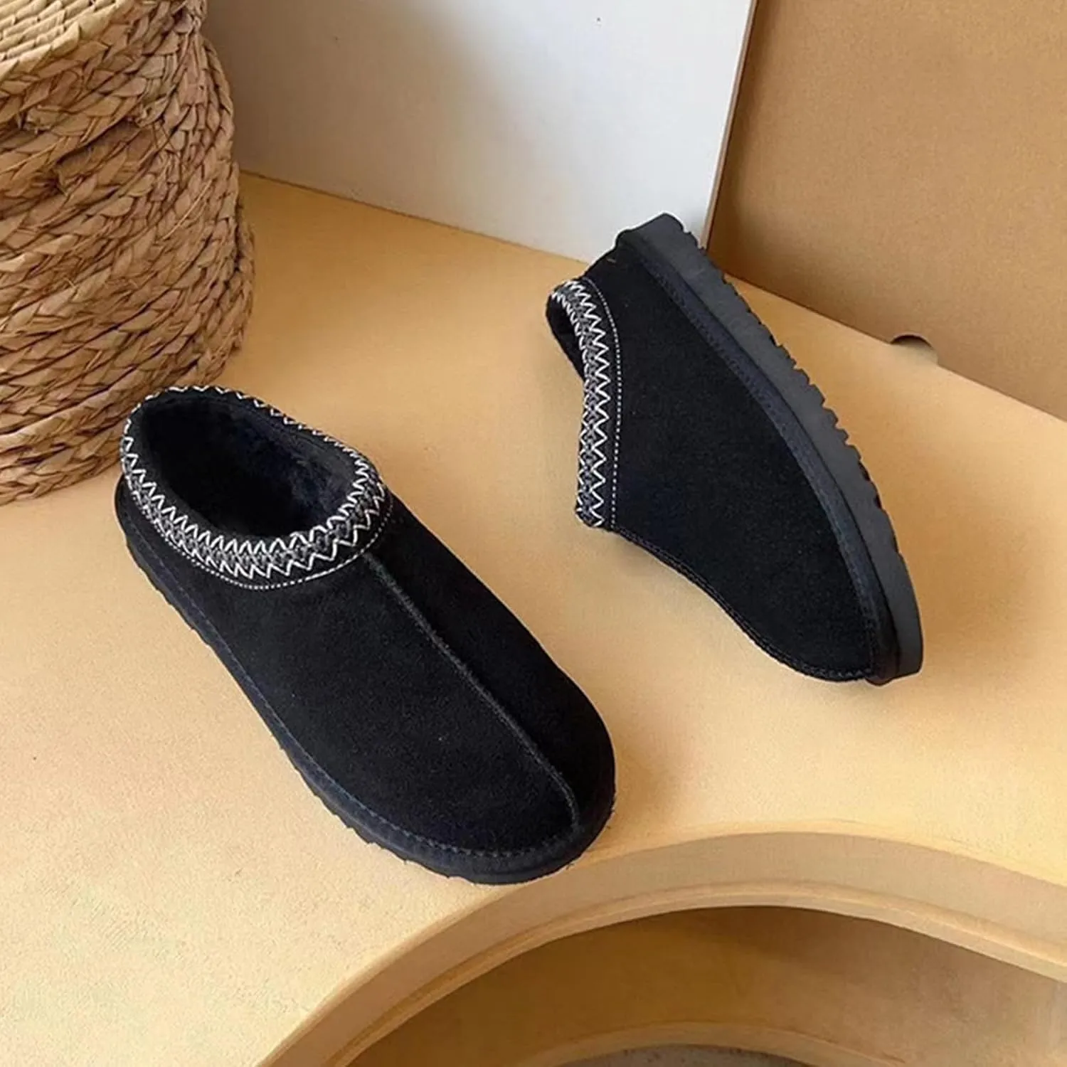 Fashion Winter Shaggy Platform Boots Children's Ankle Boots Little Kids Big Kids Wool Lined Slippers Girls Boys Warm Outdoor Indoor Home Anti-slip Trendy Mini Boots