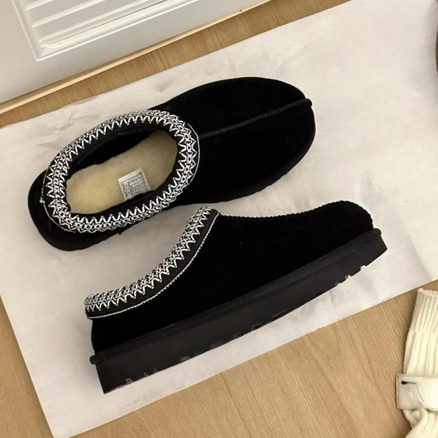 Fashion Winter Shaggy Platform Boots Children's Ankle Boots Little Kids Big Kids Wool Lined Slippers Girls Boys Warm Outdoor Indoor Home Anti-slip Trendy Mini Boots
