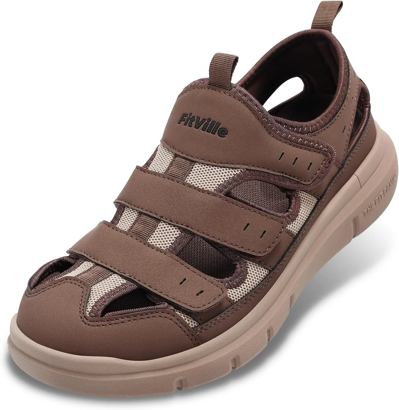 FitVille Diabetic Sandals for Men Extra Wide Width with Arch Support Plantar Fasciitis Sandals for Men with Fully Adjustable Straps Comfortable Mens Extra Wide Sandals Lightweight
