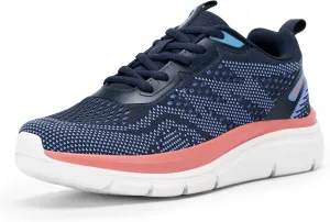 FitVille Women's Wide Walking Shoes Lightweight Sneakers for Women Wide Width for Flat Foot Plantar Fasciitis Heel Pain Relief - Cloud Walker V8