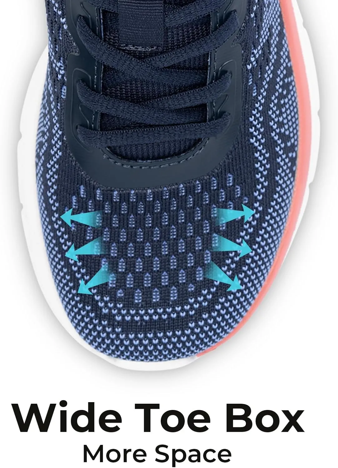 FitVille Women's Wide Walking Shoes Lightweight Sneakers for Women Wide Width for Flat Foot Plantar Fasciitis Heel Pain Relief - Cloud Walker V8