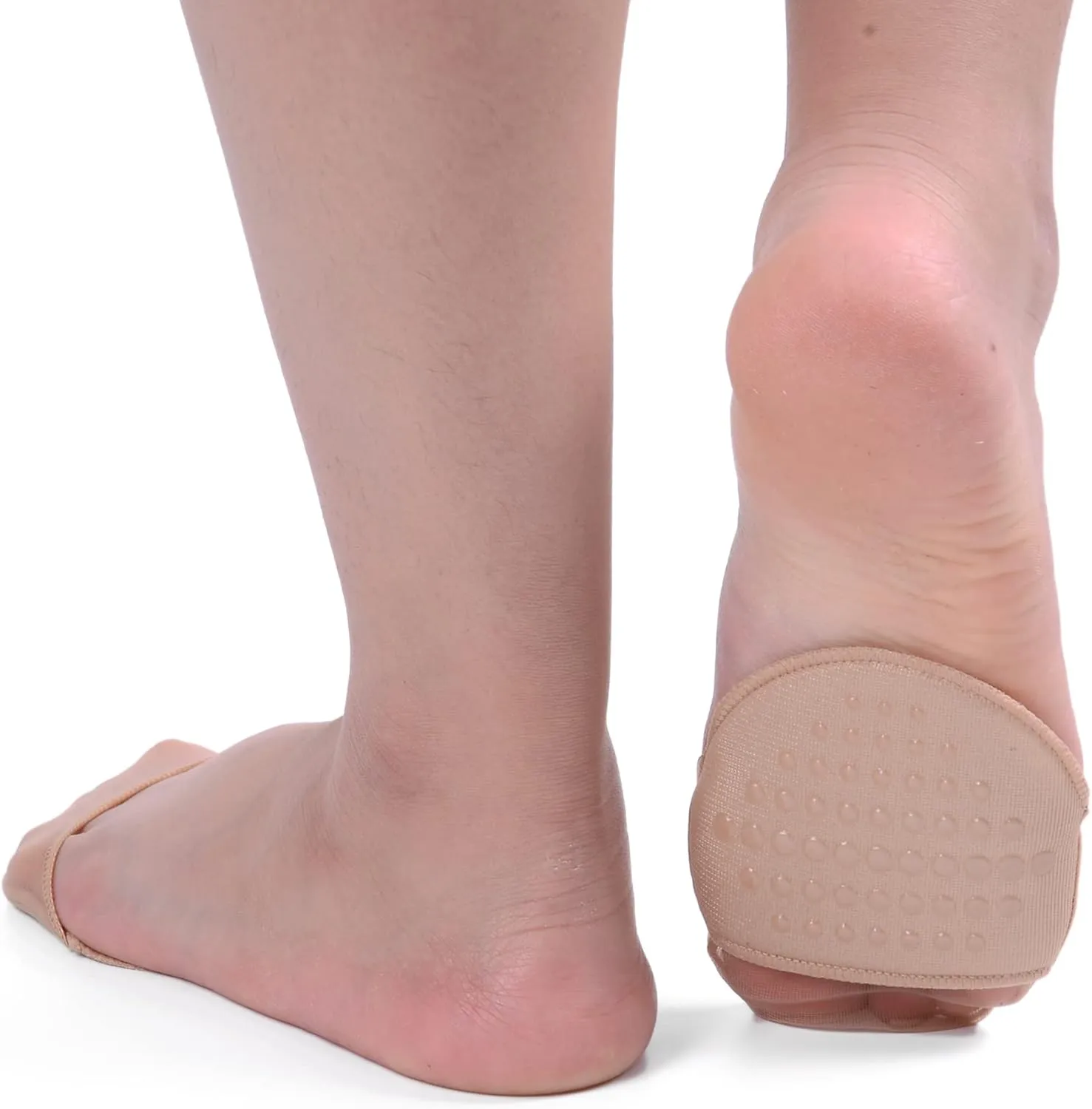 Flammi 6 Pairs Ball of Foot Cushion Socks,Women's Toe Cover with Padding Toe Topper Liner Socks Non-Skid Bottom