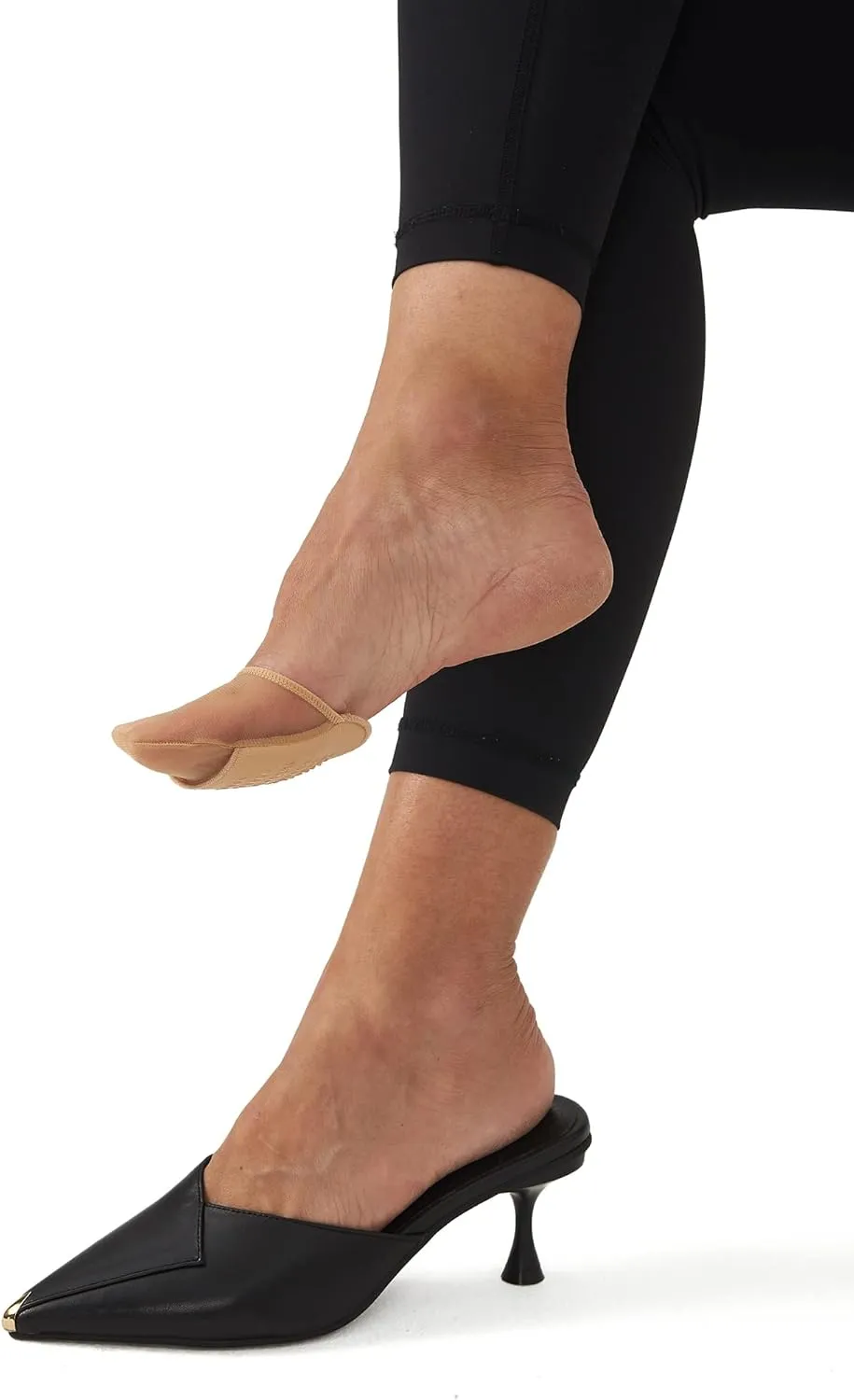 Flammi 6 Pairs Ball of Foot Cushion Socks,Women's Toe Cover with Padding Toe Topper Liner Socks Non-Skid Bottom