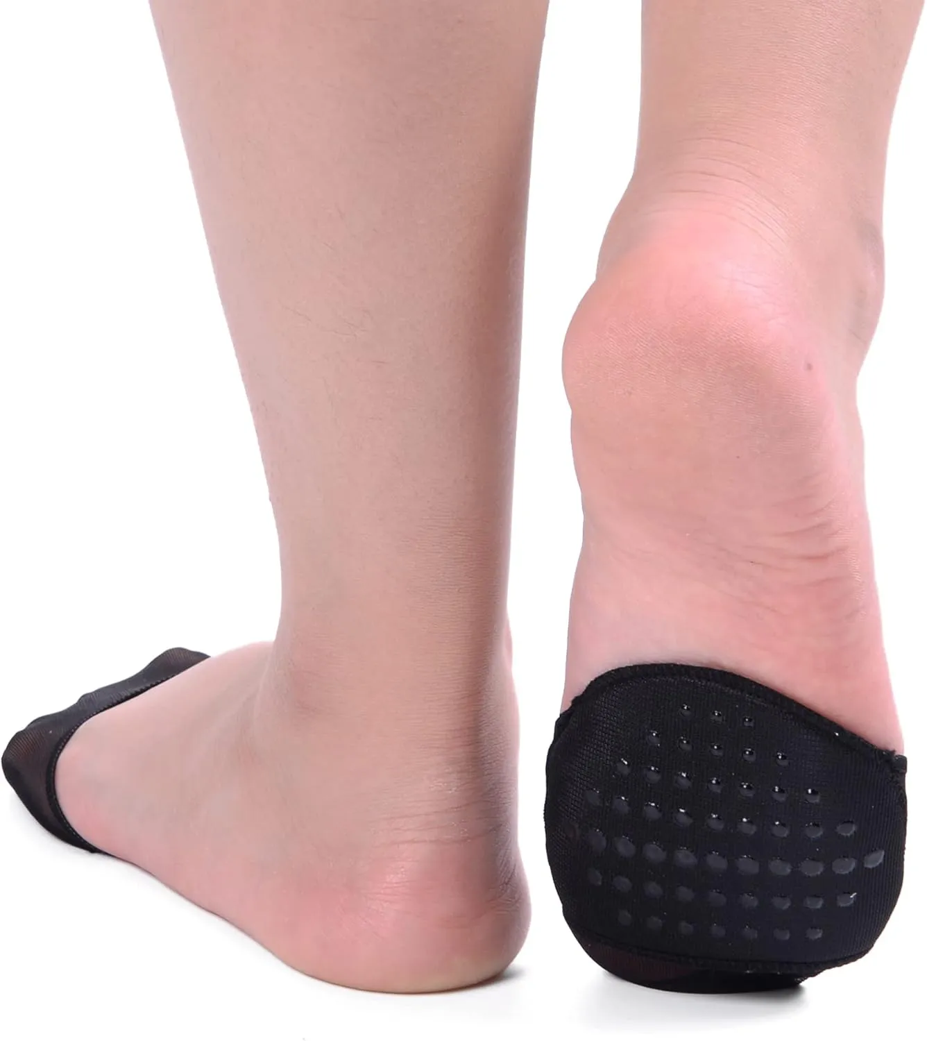 Flammi 6 Pairs Ball of Foot Cushion Socks,Women's Toe Cover with Padding Toe Topper Liner Socks Non-Skid Bottom