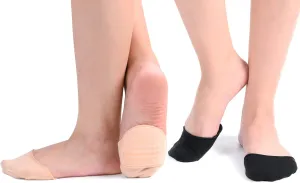 Flammi 6 Pairs Ball of Foot Cushion Socks,Women's Toe Cover with Padding Toe Topper Liner Socks Non-Skid Bottom