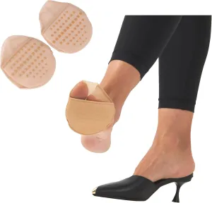 Flammi 6 Pairs Ball of Foot Cushion Socks,Women's Toe Cover with Padding Toe Topper Liner Socks Non-Skid Bottom
